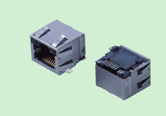 RJ45 JACK插座TAB UP 15.5 SMT貼帶屏蔽彈