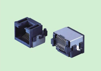 RJ45網(wǎng)絡(luò)插座TAB DOWN沉板6.8 SMT貼板帶屏