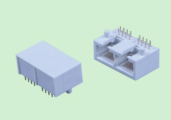 大量供應(yīng)RJ45 TAB DOWN插座5622 1x2全塑DI